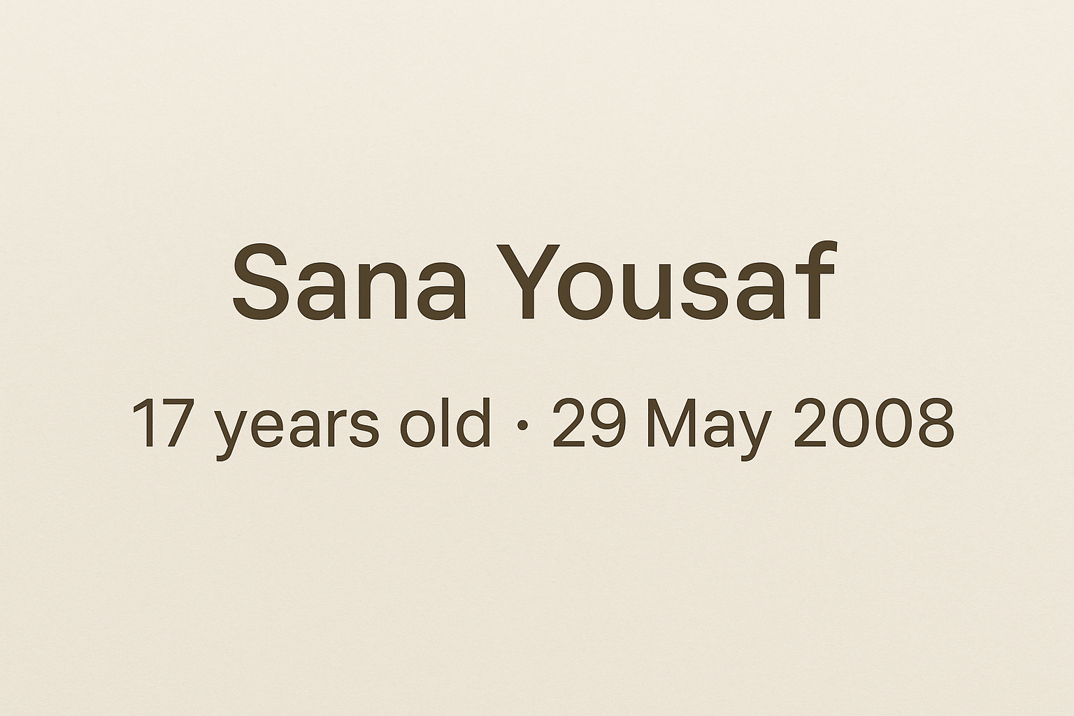 Sana Yousaf TikTok News